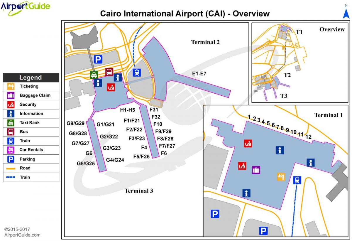 каиро меѓународниот аеродром мапа