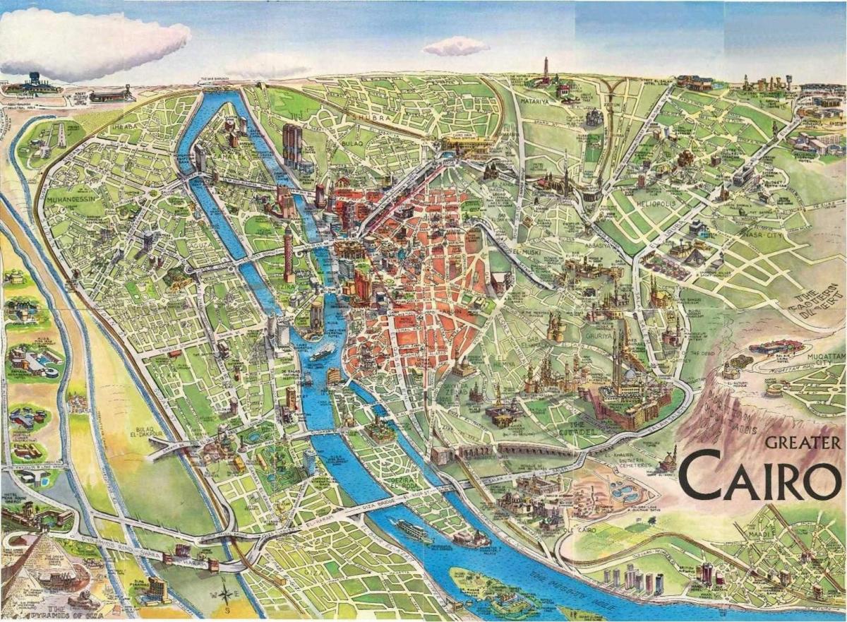 Мапа на туристички каиро, египет